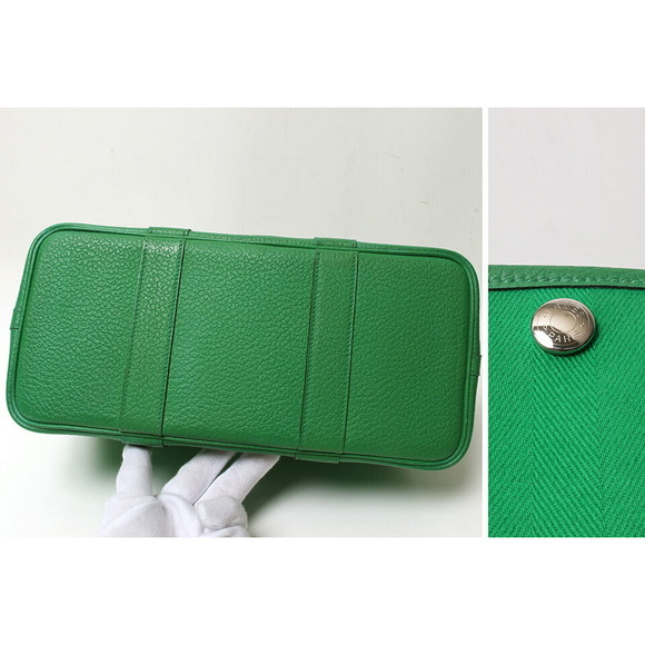 Hermes Garden Party TPM Leather Green Bag - Picture 6 of 6